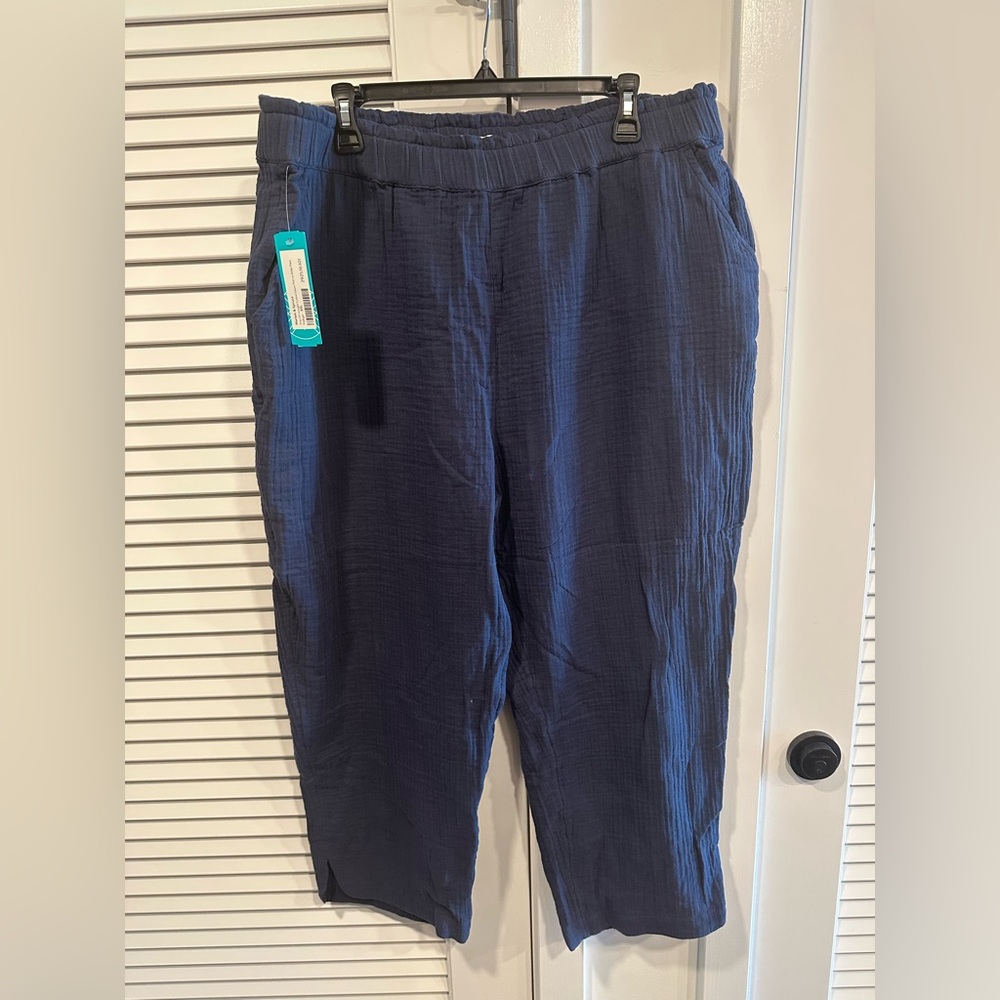 Market & Spruce Dria Extra High Rise Straight Leg Gauze Ankle Pant